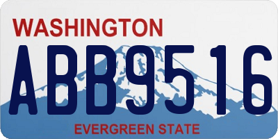 WA license plate ABB9516