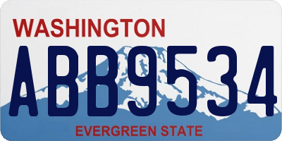 WA license plate ABB9534