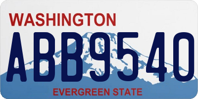 WA license plate ABB9540