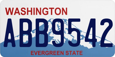 WA license plate ABB9542