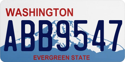 WA license plate ABB9547