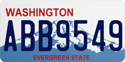 WA license plate ABB9549