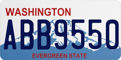 WA license plate ABB9550