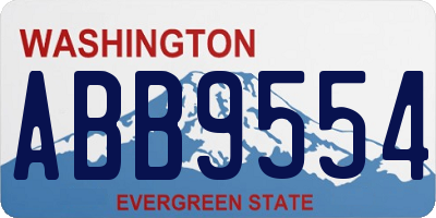 WA license plate ABB9554