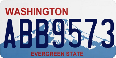 WA license plate ABB9573