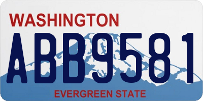 WA license plate ABB9581