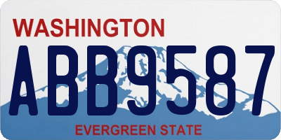 WA license plate ABB9587