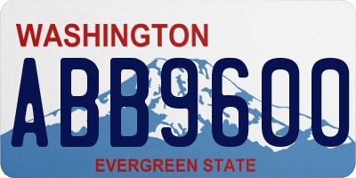 WA license plate ABB9600