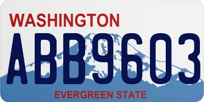 WA license plate ABB9603