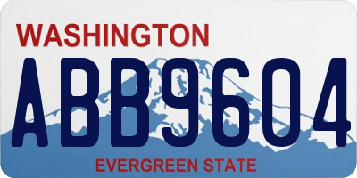 WA license plate ABB9604