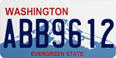 WA license plate ABB9612