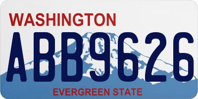 WA license plate ABB9626