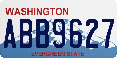 WA license plate ABB9627