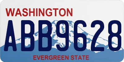 WA license plate ABB9628