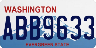 WA license plate ABB9633