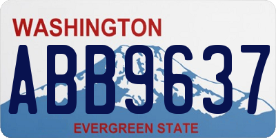 WA license plate ABB9637