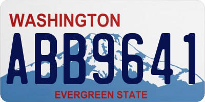 WA license plate ABB9641