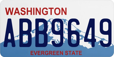 WA license plate ABB9649