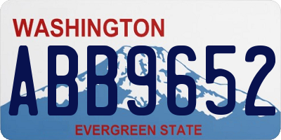 WA license plate ABB9652