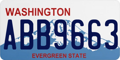 WA license plate ABB9663