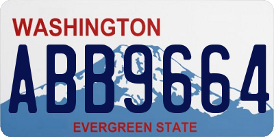 WA license plate ABB9664