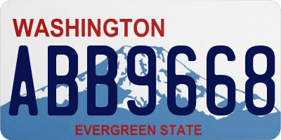 WA license plate ABB9668