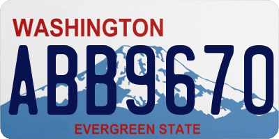WA license plate ABB9670