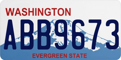WA license plate ABB9673