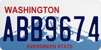 WA license plate ABB9674