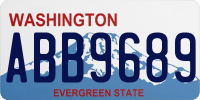 WA license plate ABB9689
