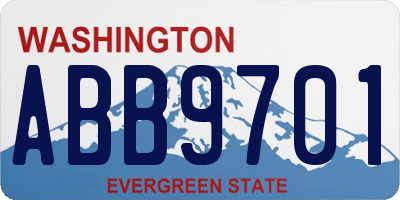 WA license plate ABB9701