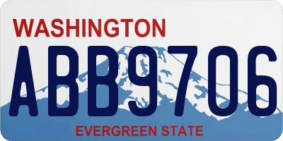 WA license plate ABB9706