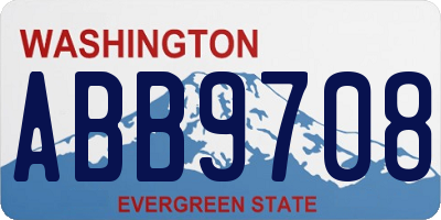 WA license plate ABB9708