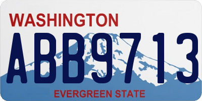 WA license plate ABB9713