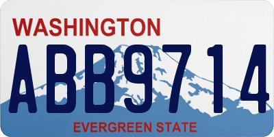 WA license plate ABB9714