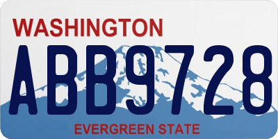 WA license plate ABB9728