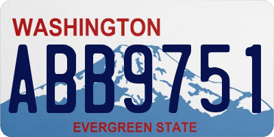WA license plate ABB9751