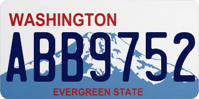 WA license plate ABB9752