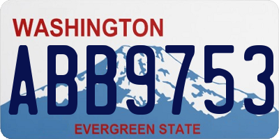 WA license plate ABB9753