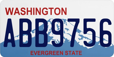 WA license plate ABB9756