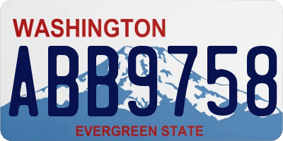 WA license plate ABB9758