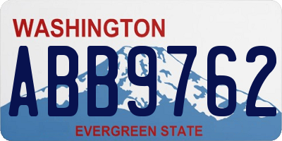 WA license plate ABB9762