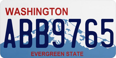 WA license plate ABB9765