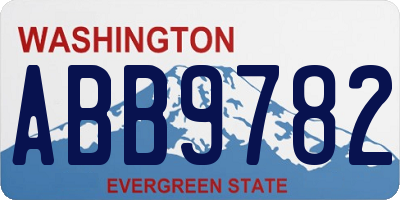 WA license plate ABB9782