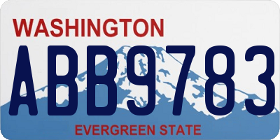 WA license plate ABB9783