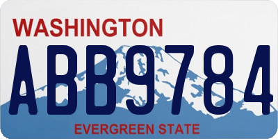 WA license plate ABB9784