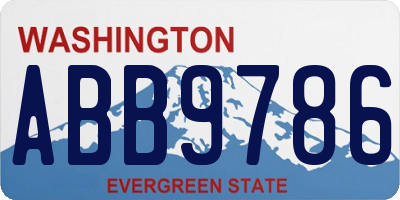 WA license plate ABB9786