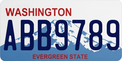 WA license plate ABB9789