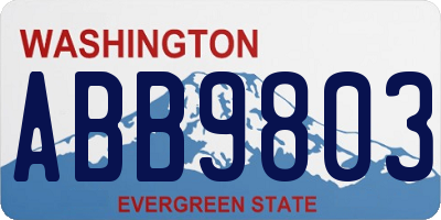 WA license plate ABB9803