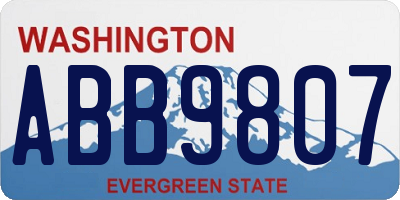 WA license plate ABB9807